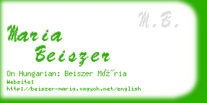 maria beiszer business card